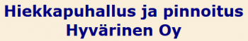 Hiekkapuhallus ja pinnoitus Hyvärinen Oy